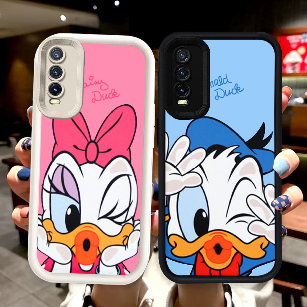 N85 Donald Duck Silikon hitam putih Casing untuk VIVO Y11s Y20 Y20i Y20s S1 Pro Y12s Case
