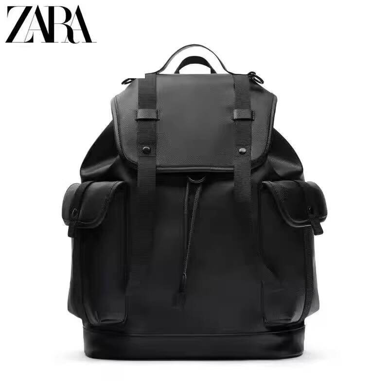 Pria ZARA Explorer Tren Fashion Perjalanan Komuter Ransel Gaya Kampus Kapasitas Besar Tas Bahu Ganda