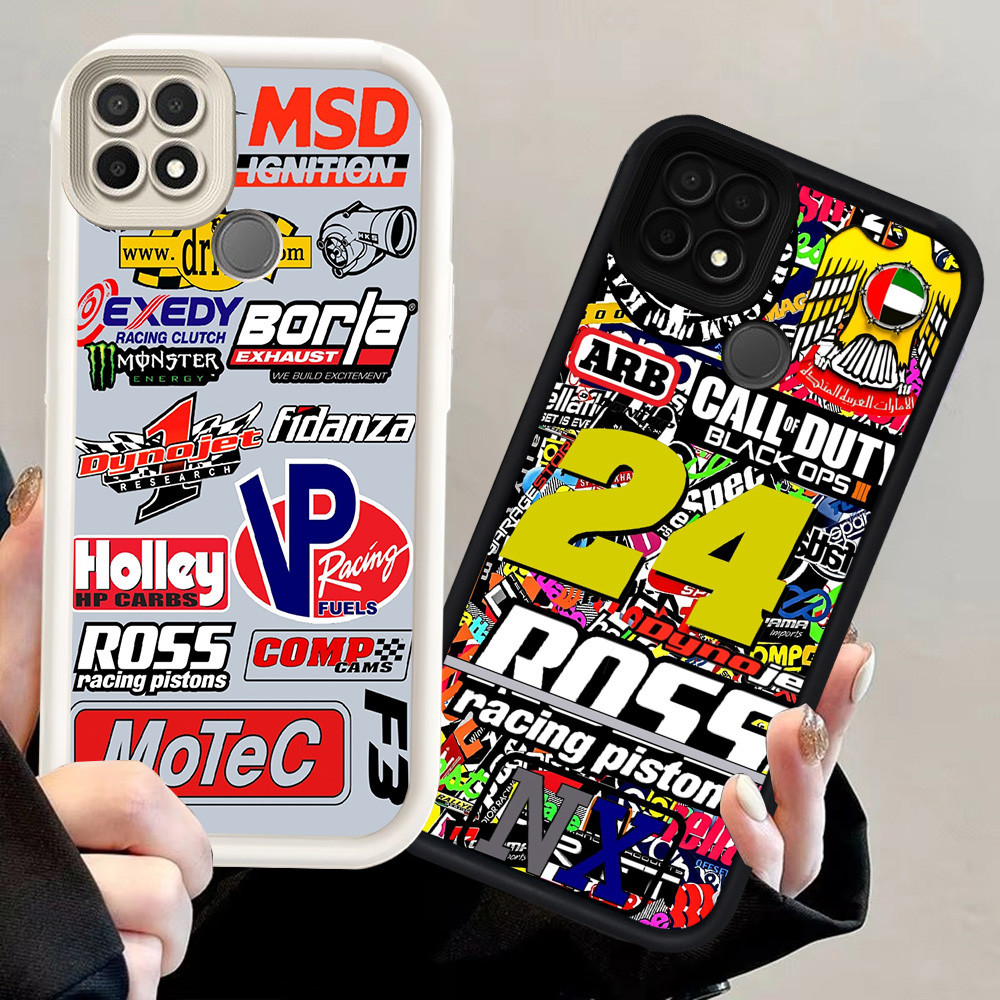 N105 logo Silikon hitam putih Casing untuk Realme C21Y C21 C25Y Narzo 20 30A Case