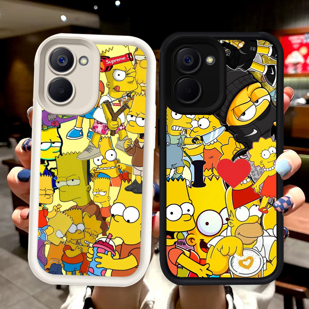 N92 The Simpson Silikon hitam putih Casing untuk VIVO Y27 Y03t Y18 Y36 Y27s Y03 Y18i Y28s Case
