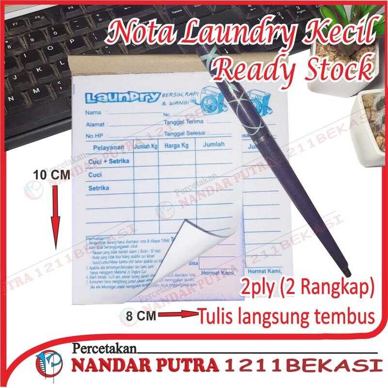 

Kontan 2 ply / Nota Laundry Kecil Ready Stock Kertas Putih