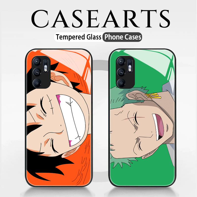 Anime One Piece Luffy Roronoa Zoro Casing Hp Untuk OPPO Reno 11 11F 11Pro 8 8T 4G 5G 7 7Z 6 5 4 2 2F