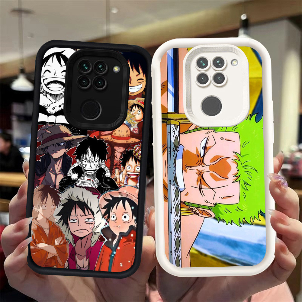 T-16 One Piece Hitam Putih silikon lembut Casing untuk Xiaomi Redmi Note 9 9S 8 Pro Max