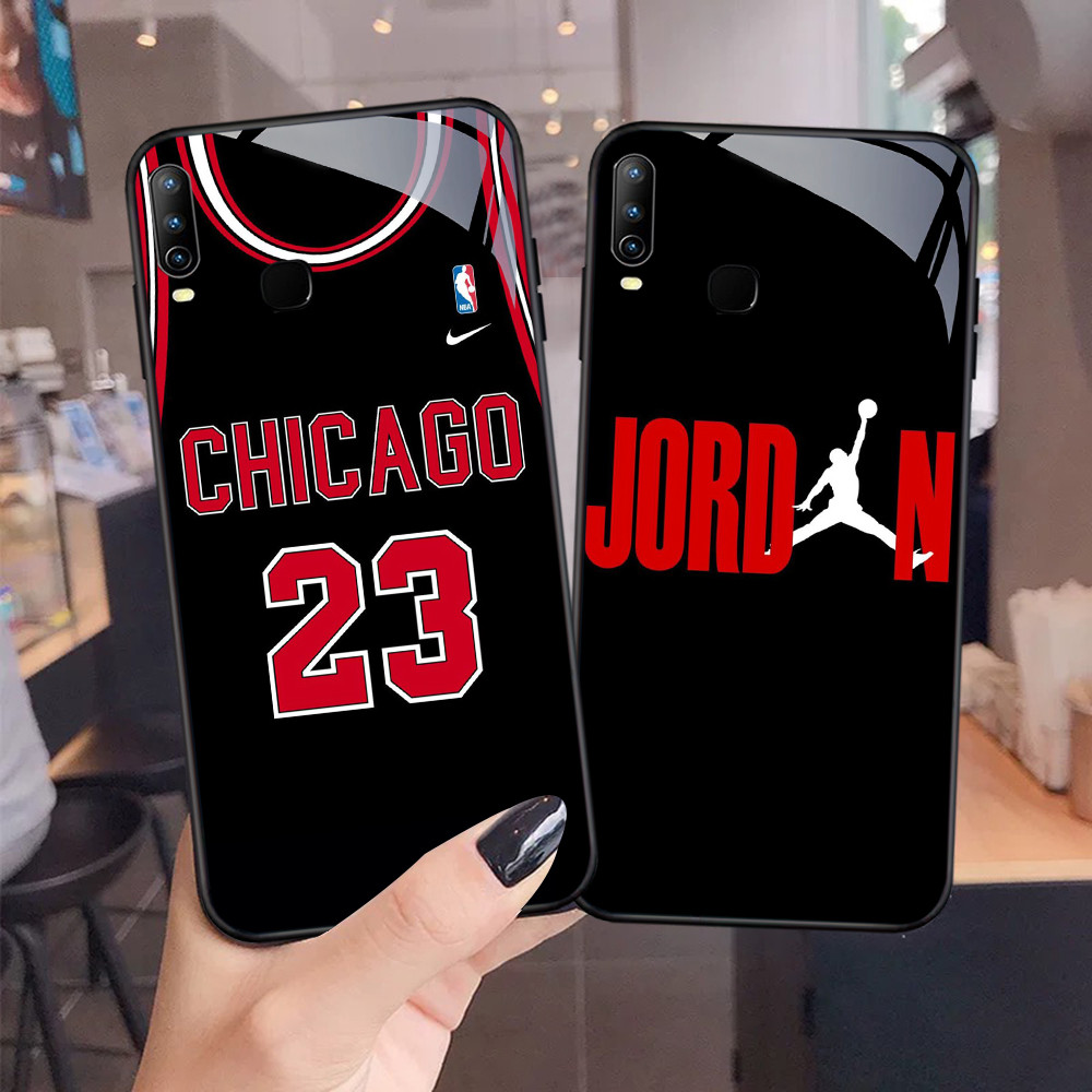 NC-56 Michael Jordan Kaca Glass Case Untuk VIVO Y17 Y95 Y15 Y85 Y12 Y11 V9 Y89 Y91C Y93 X23 Y19 Y91