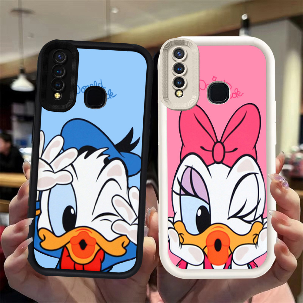 N85 Donald Duck Silikon hitam putih Casing untuk VIVO Y12 Y19 Z1 Y17 Y15 Pro Case