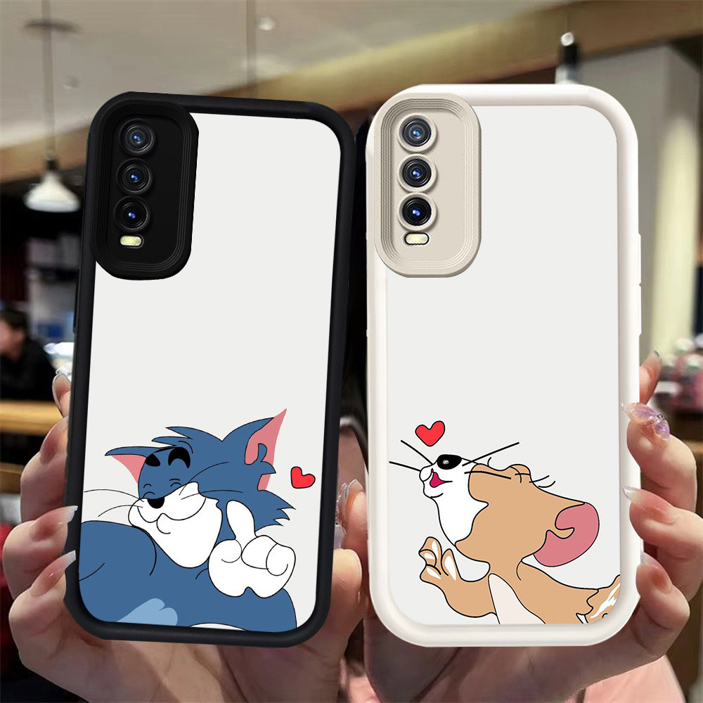 N94 couple Kiss Silikon hitam putih Casing untuk Samsung A50s A50 A30 A30s Case