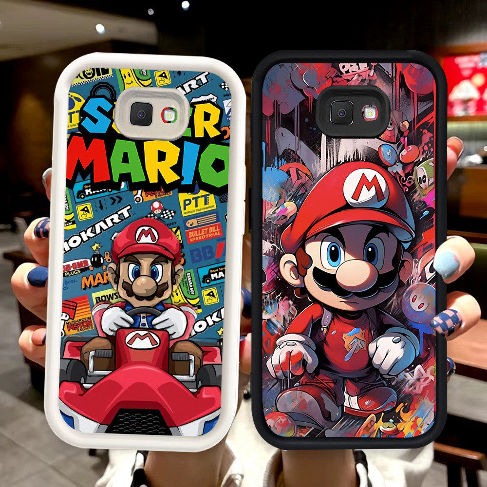 N44 Mario Silikon hitam putih Casing untuk Samsung J7 J2 J4 J6 Prime Plus Pro Case