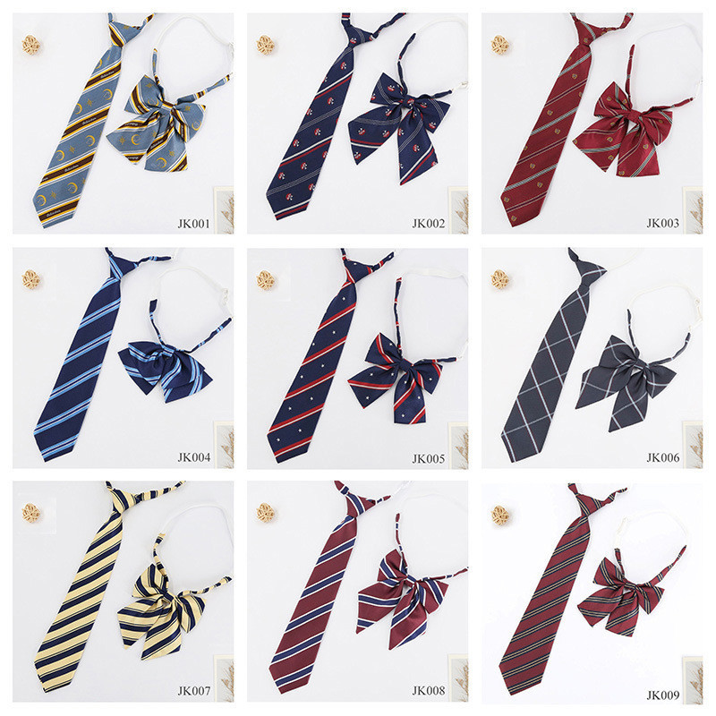 2024 New College JK Lazy Collar Set Shirt Uniform Diagonal Stripe Student Tie