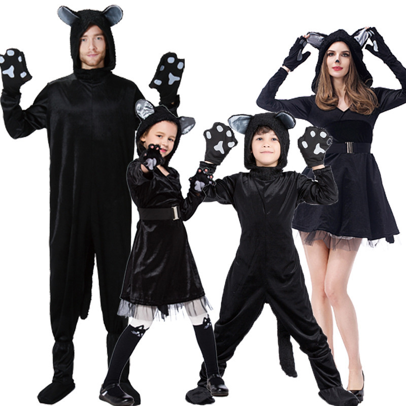 Kostum Hallowen    ibu bapa-anak anak Hari Anak-anak Kostum Halloween kucing hitam kostum pertunjuka