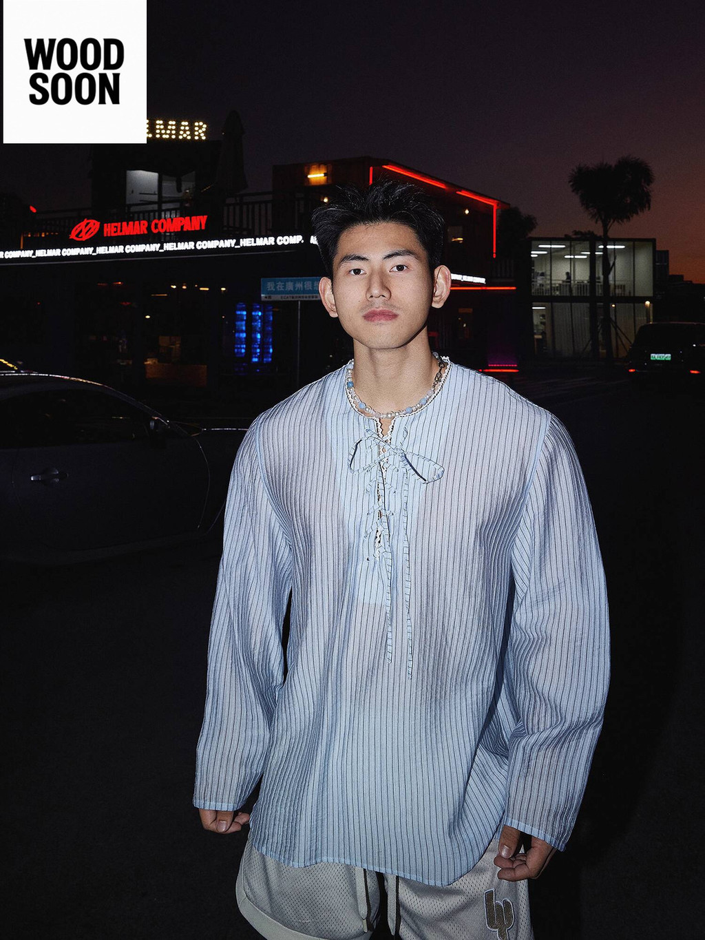 25SS  Kemeja Semi Musim Panas Liburan Amerika Tekstur Gelap Pria Gaya Uang Lama Nuansa Mewah Prancis