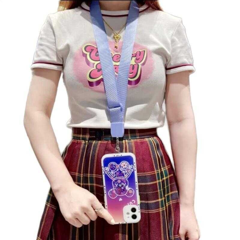 

Twist HP/ID Card Tali Lanyard Panjang/Pendek - 15 Warna podzz soft silicon ungu tua Gantungan