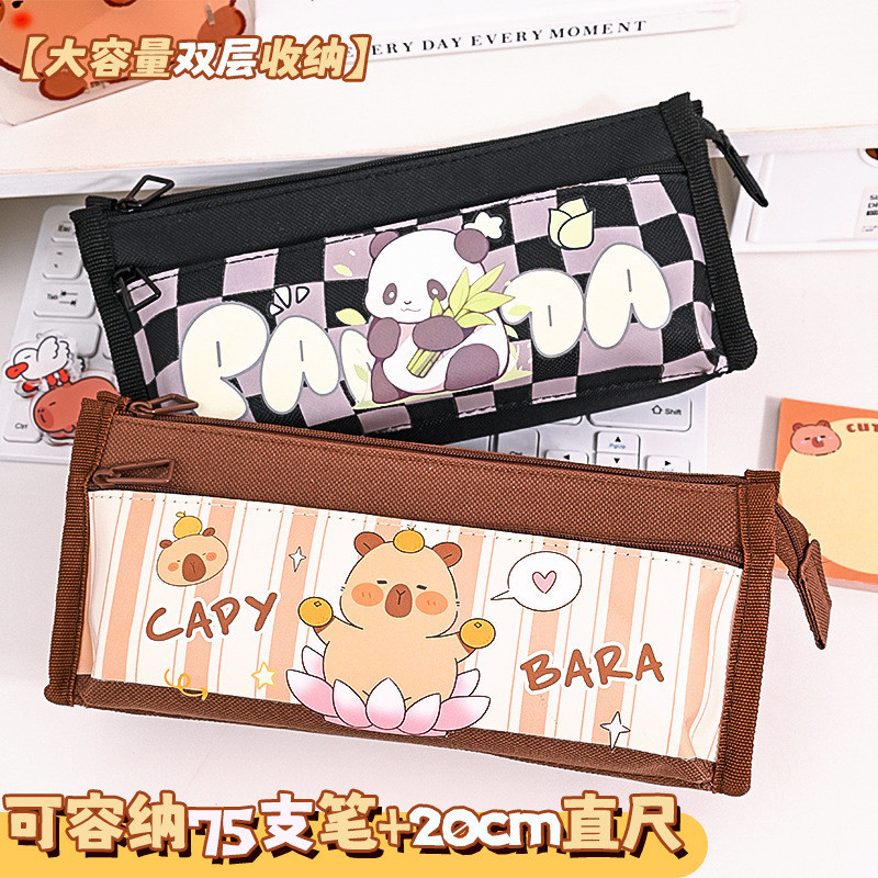 

Tempat Pensil Karakter Kasus pensil Kapibala dalam gaya niche sekolah dasar kantong kapasitas besar kotoran resisten pencil panda estetik Import