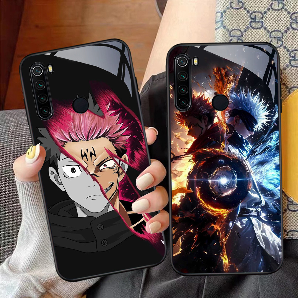 NC-41 Jujutsu Kaisen Kaca Glass Case Untuk Xiaomi Redmi 8 8A 9 Note 8 10 Pro Lite
