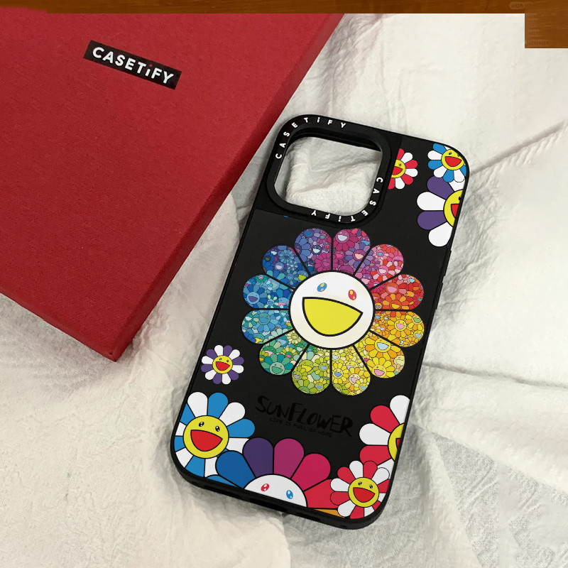 CASETiFY Comenandai Sunflower Colorful Murakami Takashi Cartoon Suitable for Apple 15Promax/plus Pho