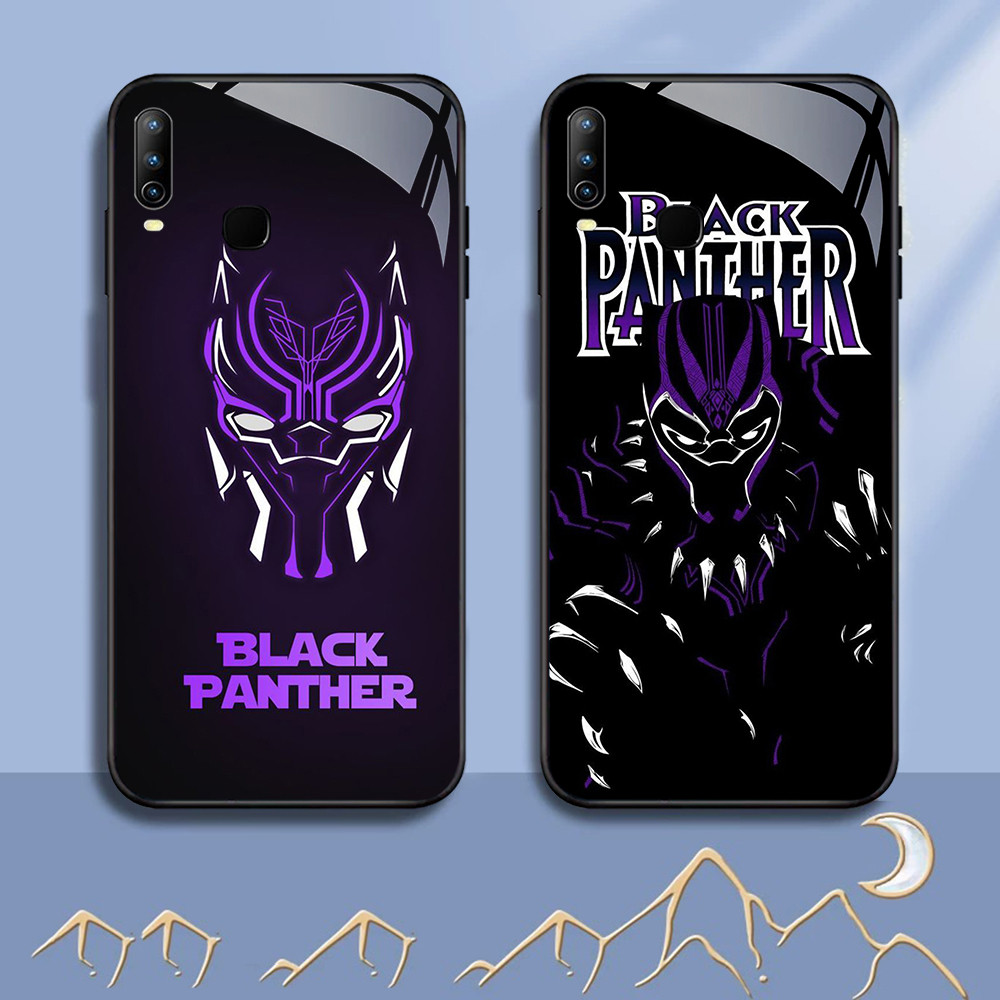 NC-13 Black Panther Kaca Glass Case Untuk VIVO Y17 Y95 Y15 Y85 Y12 Y11 V9 Y89 Y91C Y93 X23 Y19 Y91
