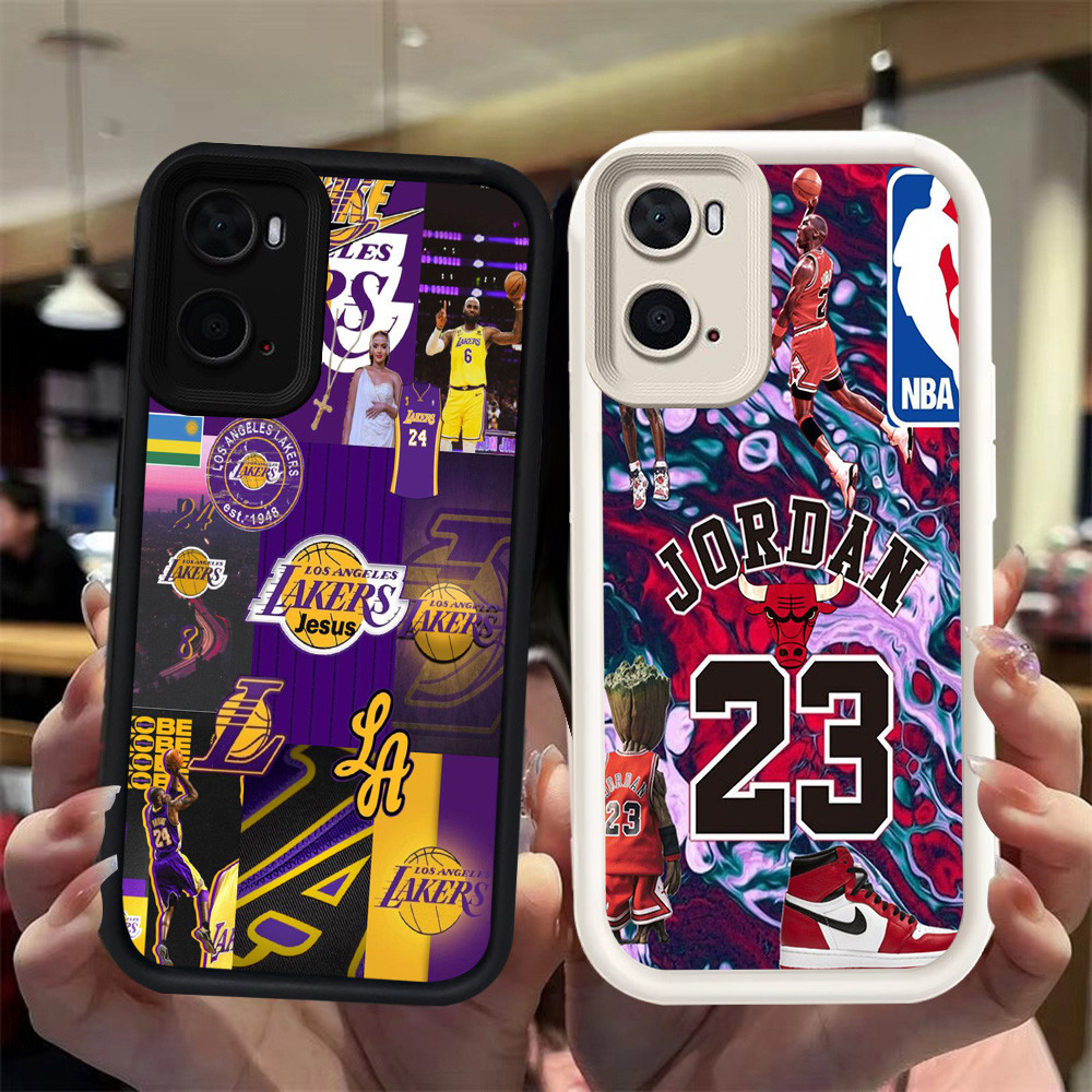 N1 Basketball star Silikon hitam putih Casing untuk Realme C33 C75 9i C67 OPPO A96 A36 A76 Case