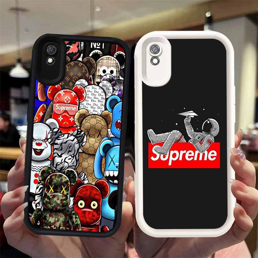 N103 SUP Silikon hitam putih Casing untuk Xiaomi Redmi 6A A1 Note 7 A2 9A 9T POCO M3 M4 Pro Case