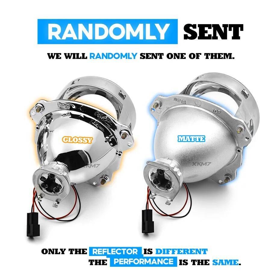 Lensa Otomotif Bi-xenon Angel Lampu Berjalan untuk Mobil 2.5/3.0 inci Proyektor Persegi Sinyal Belok