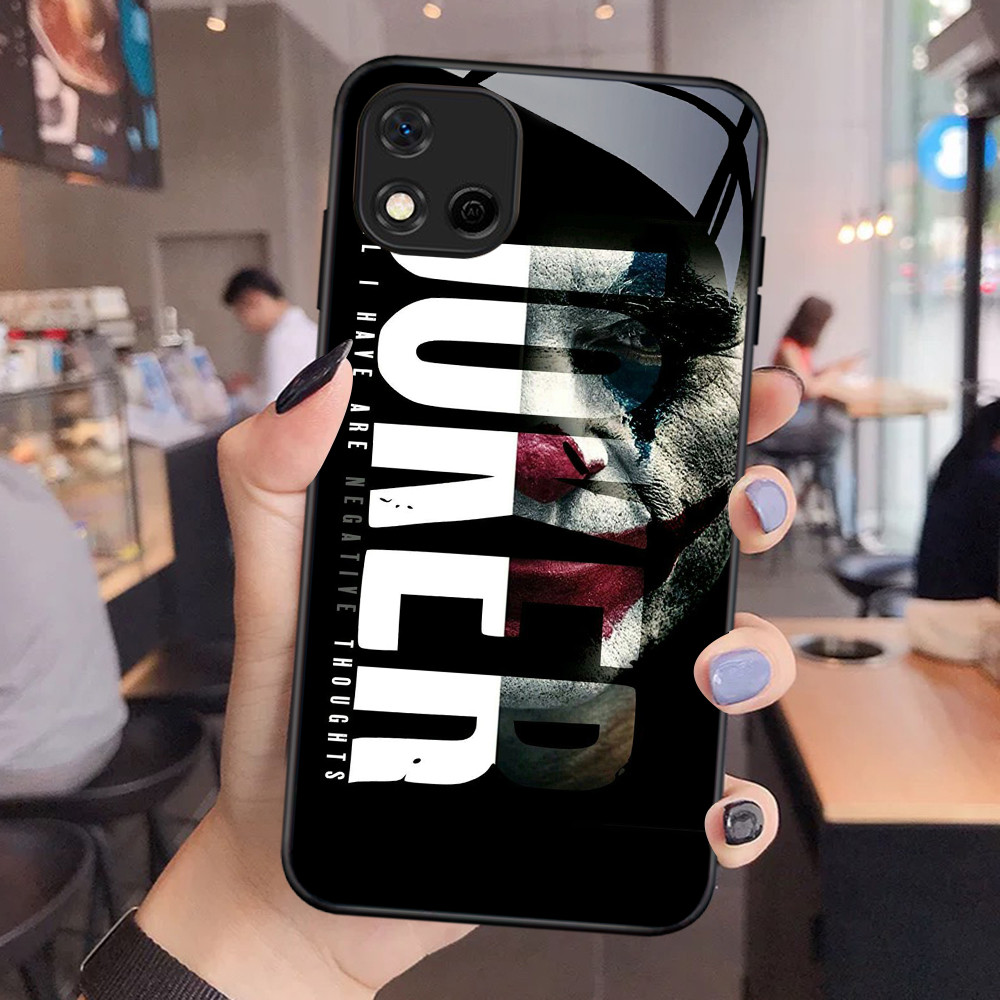 NC-40 Joker Kaca Glass Case Untuk Realme C20 C20A C11 OPPO A16E A16K A93 Reno 4 4F F17 Lite Pro