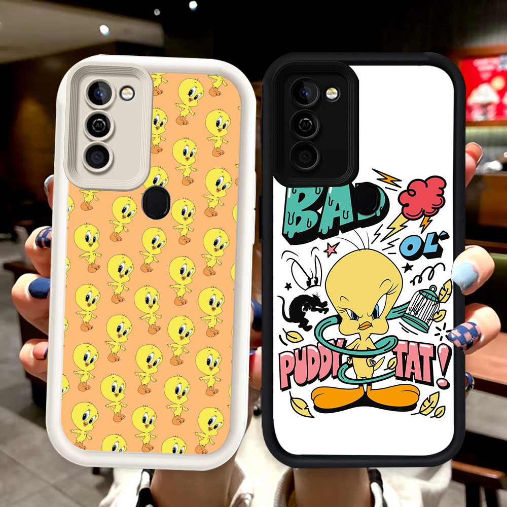N43 Tweety Silikon hitam putih Casing untuk Samsung A02 A11 M02S A21S A03S M02 A03 Core A02S A20S Ca