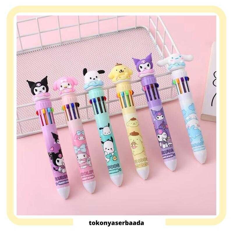 

TSA (COD) Pena Mekanik Karakter Kartun Pulpen Lucu 3D DOLL Bolpen Gel Tinta Donat Animasi 10 Warna Alat Tulis Sekolah