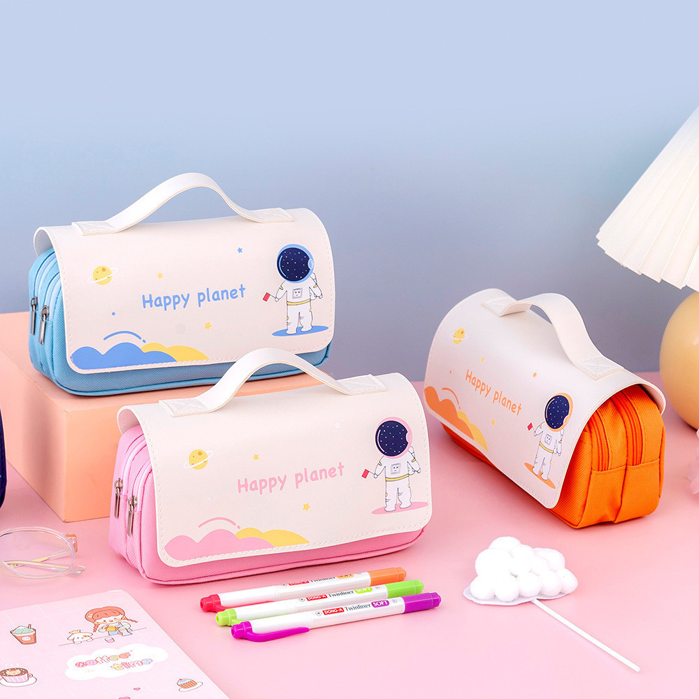 

Tempat Pensil Anak Kasus mahasiswa sekolah dasar kartun baru dengan kapasitas besar, tas kantor komputer tangan lucu, alat manusia ruang Import