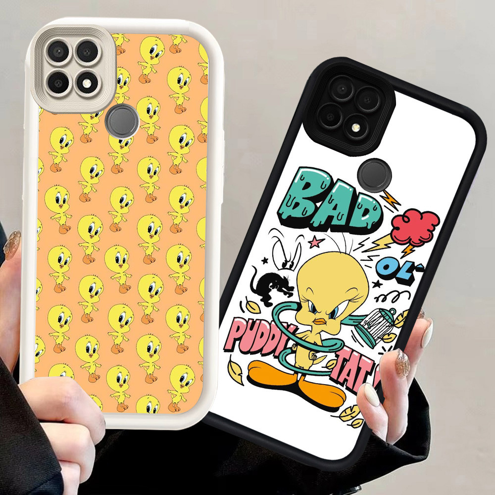 N43 Tweety Silikon hitam putih Casing untuk Realme C21Y C21 C25Y Narzo 20 30A Case