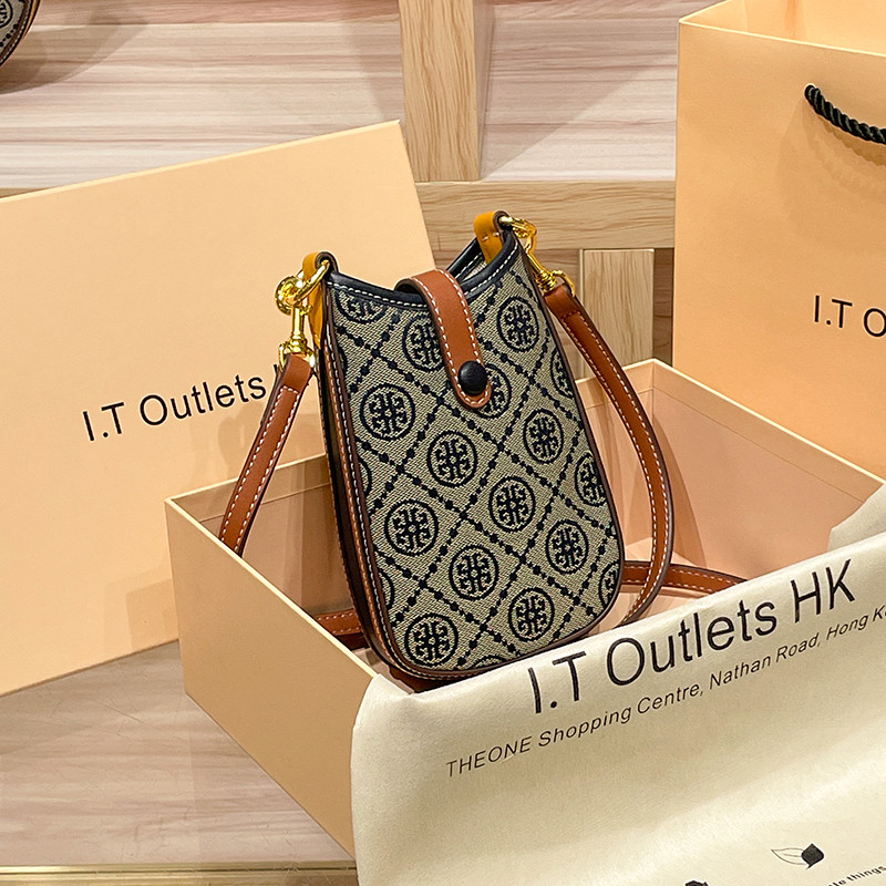 Tas wanita TB Luxury 2024 ponsel baru, bunga vintage tinggi, tas cross diagonal