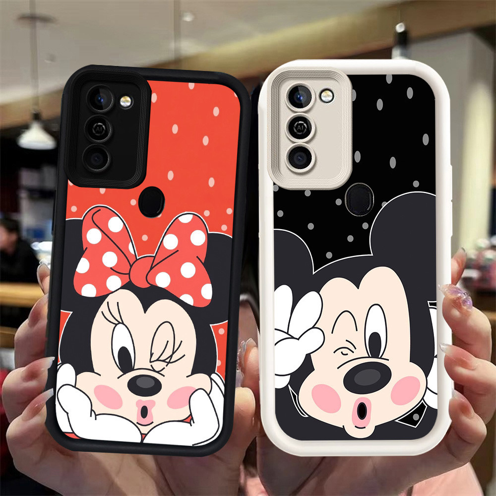 N107 Mickey Mouse Silikon hitam putih Casing untuk Samsung A02 A11 M02S A21S A03S M02 A03 Core A02S 