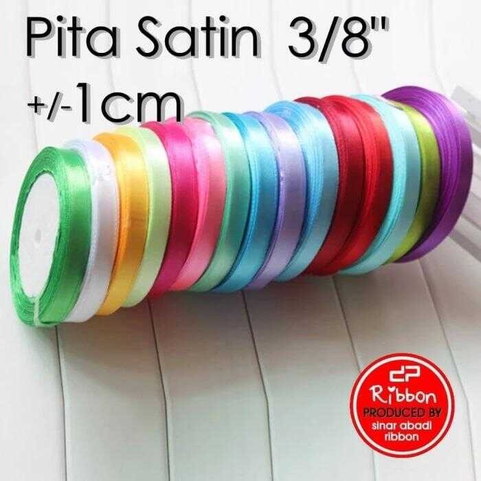 

Pita Satin 3/8" +/- 1cm Saten 3/8 Inch Kain Polos Souvenir Garmen Parcel Hampers per ROLL