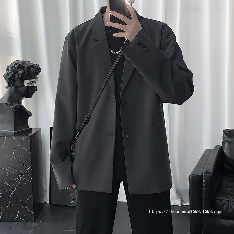 Setelan Jas Pria  Spring Autumn New Jacket Men's Trendy Brand Loose and Handsome Small Suit Korea Ed