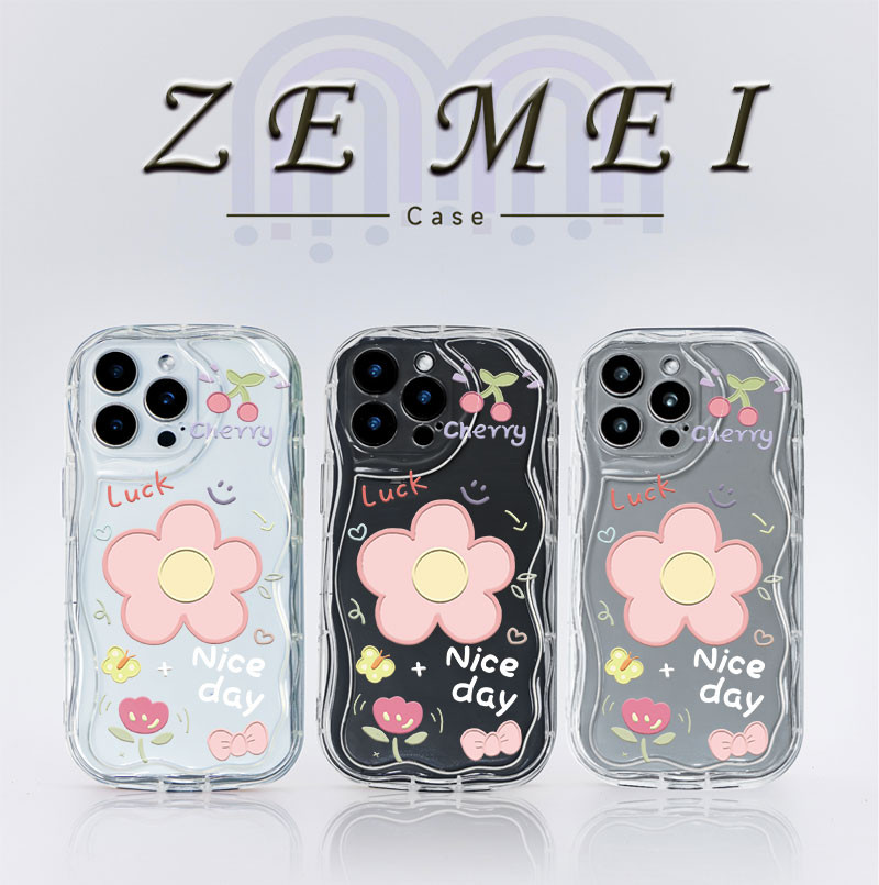 ZE MEI SUNNY FLOWER CLEAR SILICONE SOFT CASE FOR Infinix Smart 5 6 (RM2 32GB RM3 64GB) 7 8 Hot 30i 9