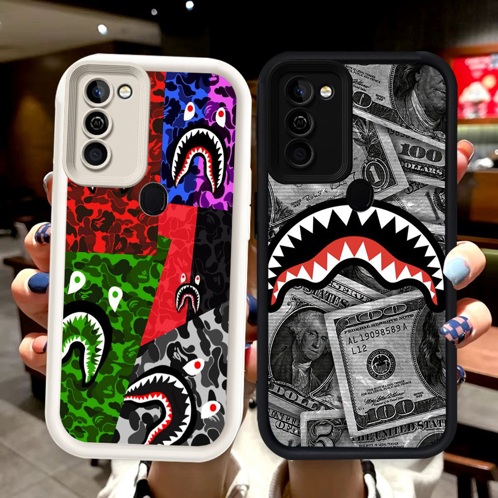 N86 Bape Silikon hitam putih Casing untuk Samsung A02 A11 M02S A21S A03S M02 A03 Core A02S A20S Case