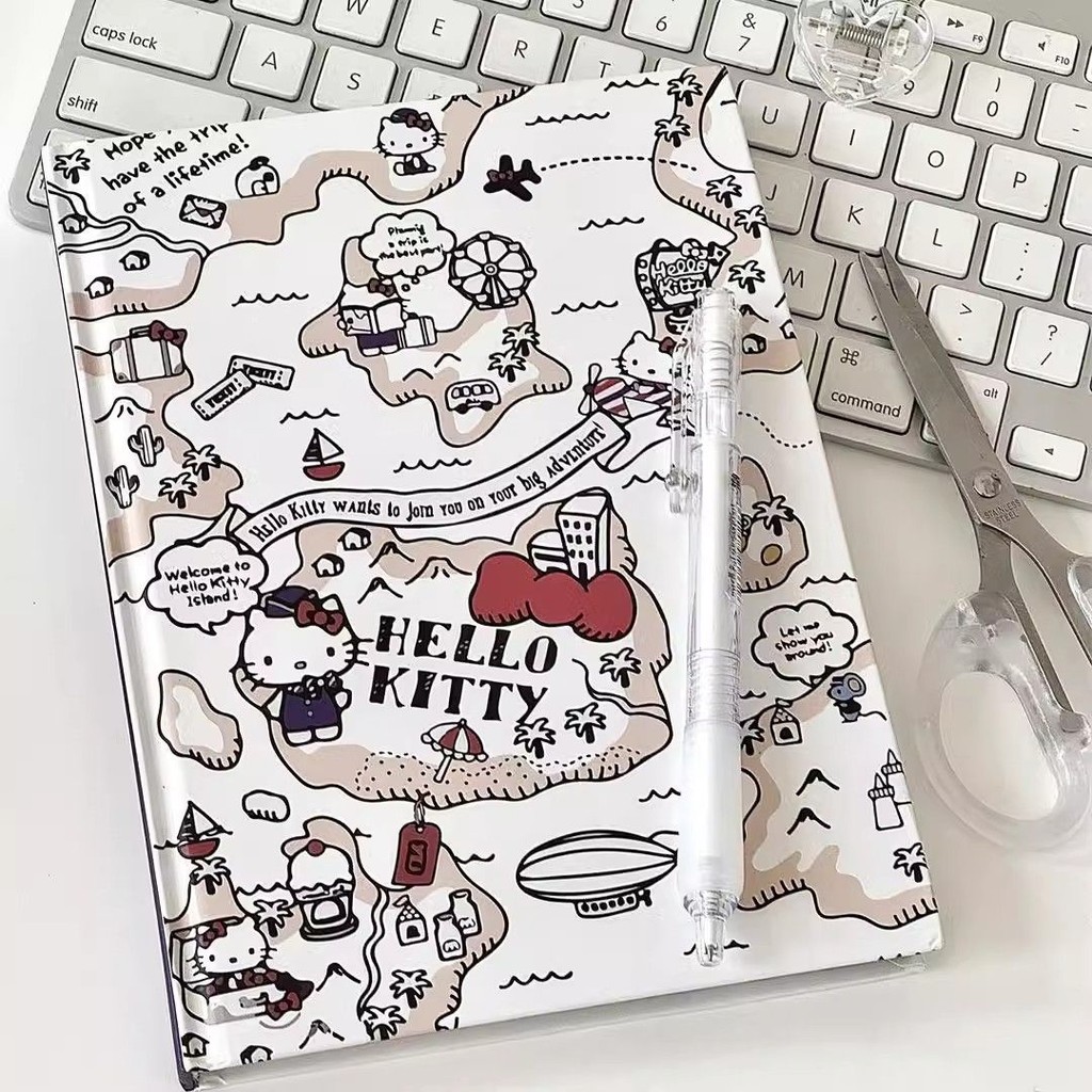 

Redady Cute Hello Kitty A5 Hard Shell Notebook Mengental Warna Penuh Halaman Dalam Tangan Ledger KT Cat Student Notepad LM74
