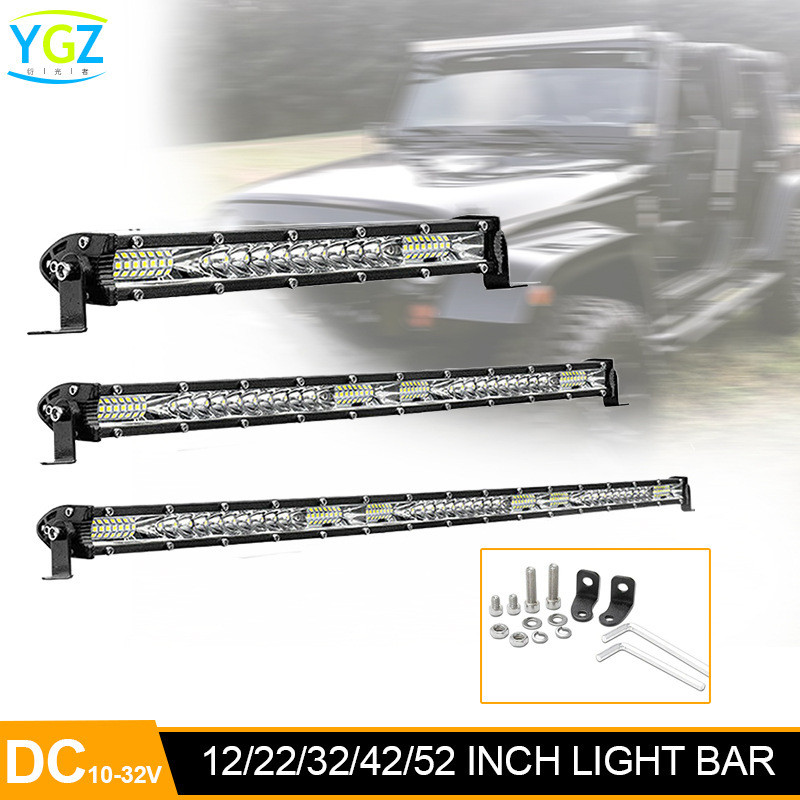 Lampu LED Outdoor Malam Hari Offroad  LED mobil ultra-tipis satu baris garis panjang off-road atap d