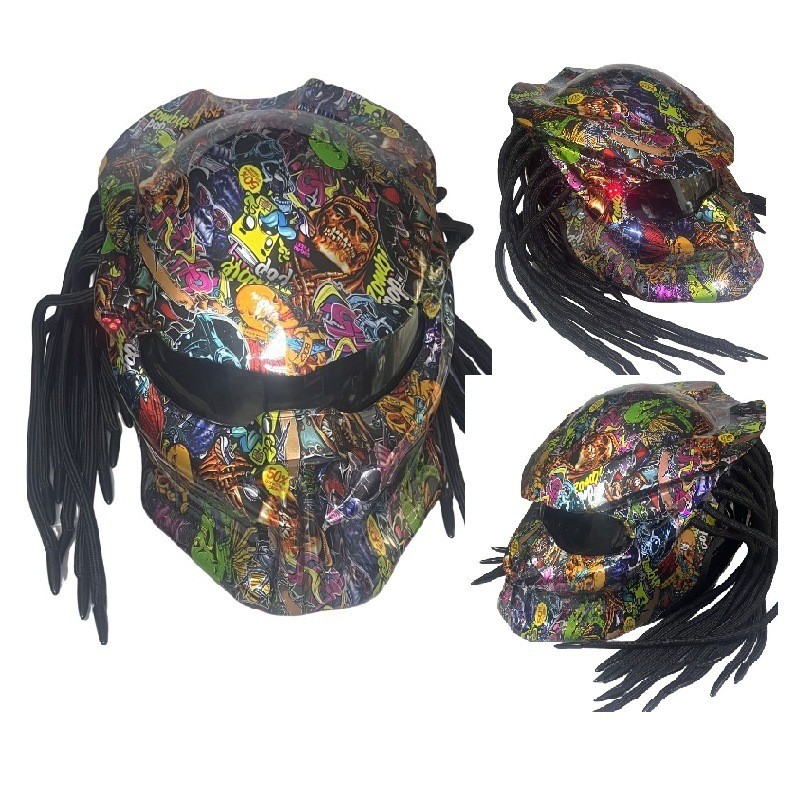 Helm Sepeda Motor Helmet  Selimut perang berdarah besi sepeda motor Harley gaya helm penuh keren nai