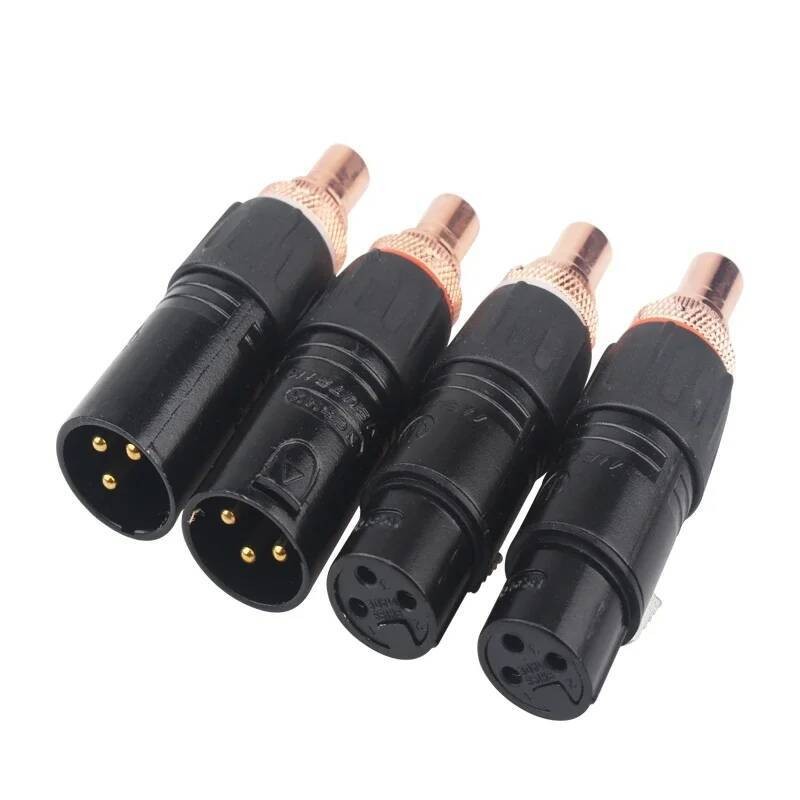 Adaptor Soket XLR Neutrik Ke Wanita Berlapis Merah RCA Plug untuk Konektor Audio HiFi