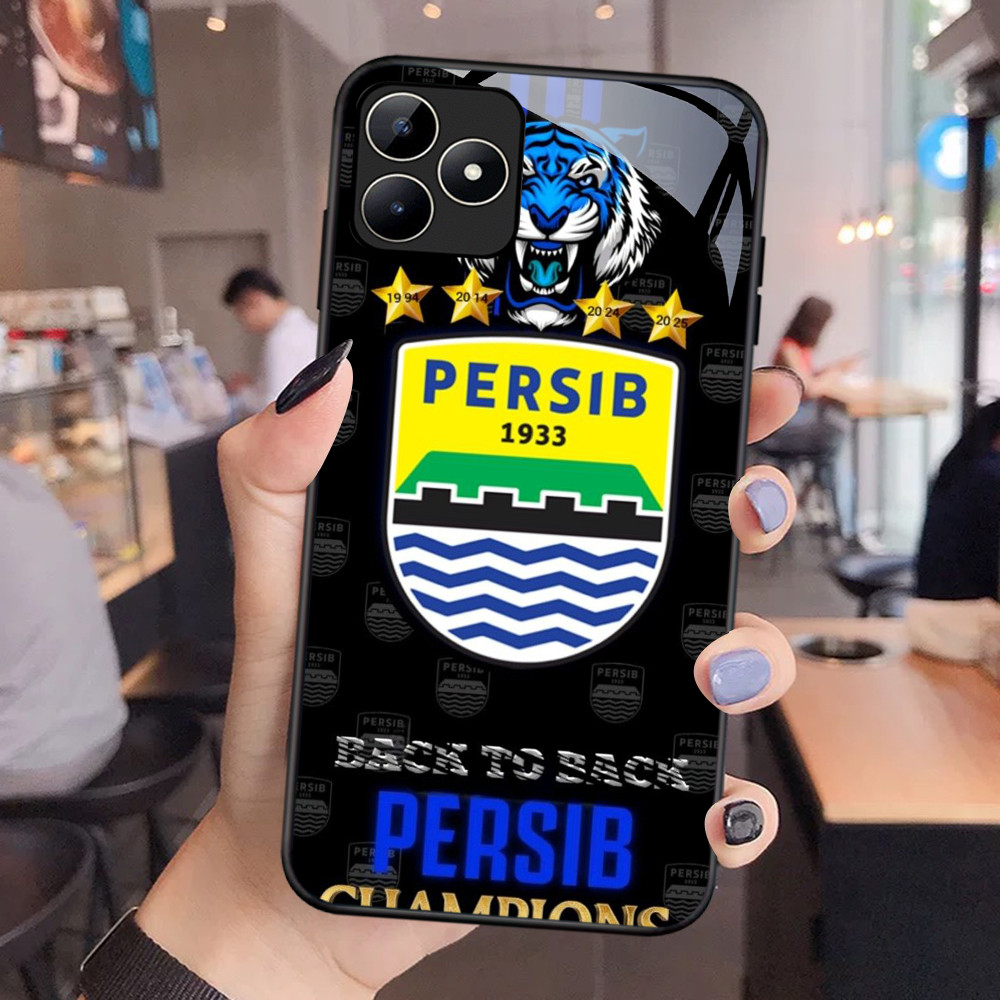 NC-65 PERSIB JUARA Kaca Glass Case Untuk Realme C53 C31 C35 GT 6 Narzo N53 50A Prime