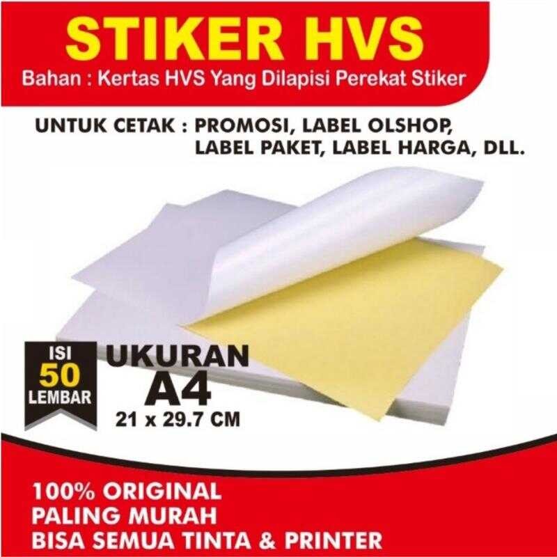 

Sticker HVS isi 50 lembar / Kertas Stiker Inkjet Doff Matte A4