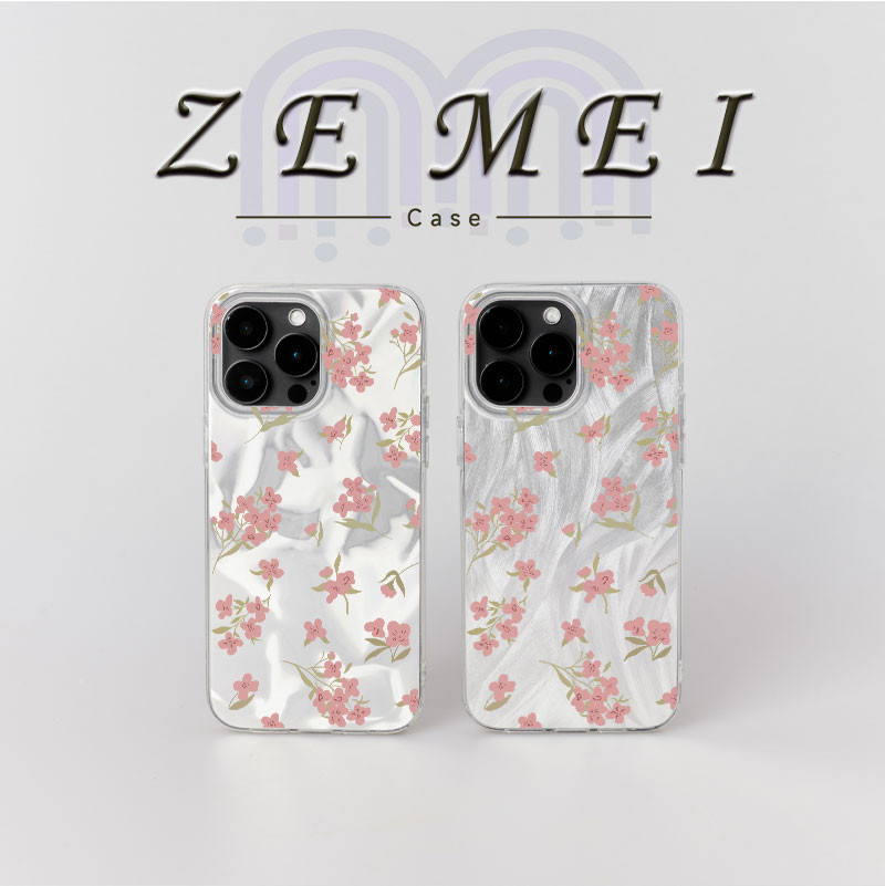 ZE MEI Floral Silver Feather Veil Hard Case For Infinix Smart 5 6 (RM 2 3/32 64GB) 7 8 Plus Pro 9 / 