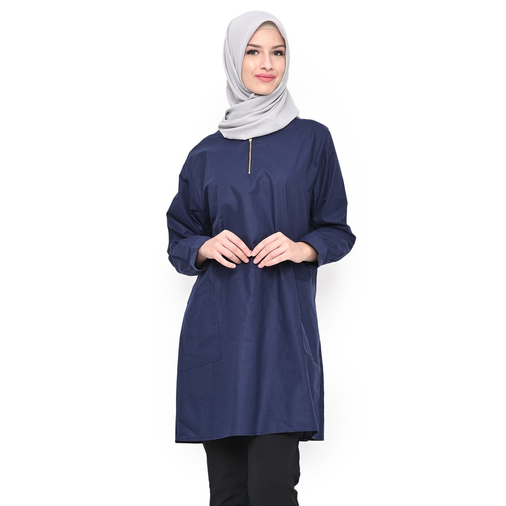 Beaucoup Women I Clara Blouse I Tunik Wanita (Biru Dongker) BG