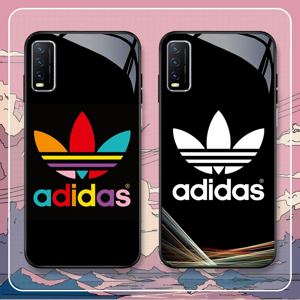 YA-2 adidas HD Softcase Kaca Glossy untuk VIVO Y20 Y20s Y20i V15 Y50 S1 Y30 Pro
