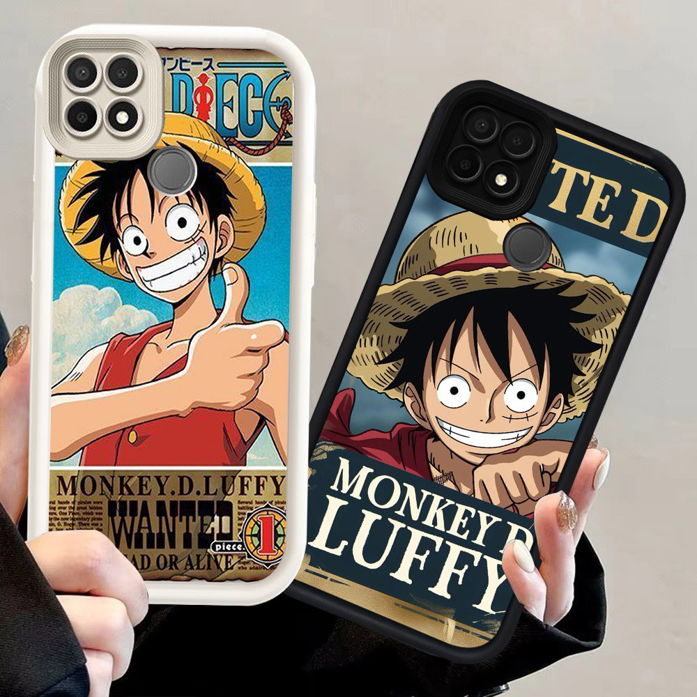 N52 Luffy Silikon hitam putih Casing untuk Realme C21Y C21 C25Y Narzo 20 30A Case
