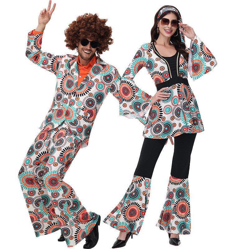 Baju Dance Hip Hop Pasangan Pria dan Wanita Cosplay Hip-Hop Karnaval Halloween Kostum Pertunjukan Di