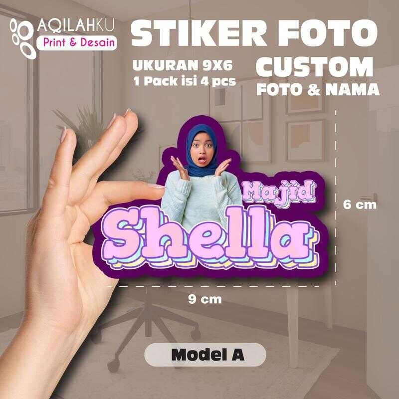 

Stiker Foto dan Nama ukuran 9x6 cm - 1 Paket isi 4 pcs