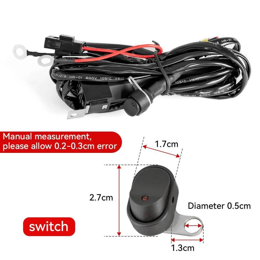 Kabel Universal dengan Saklar Relay/ Tanpa Relay Untuk Lampu Kabut LED Sepeda Motor