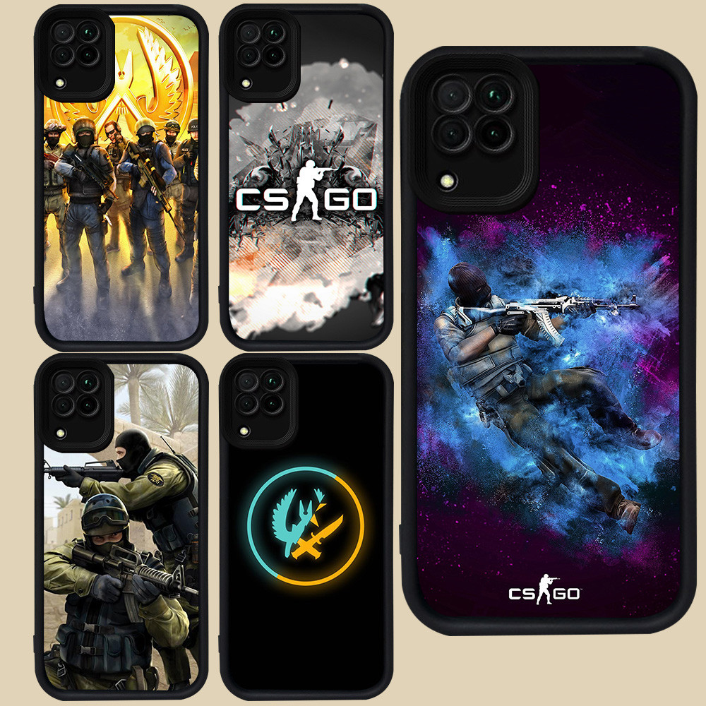 Hitam Casing untuk Samsung A04E F04 A06 J7 M04 J2 Prime A12 A05 A07 A22 A04 Pro 5G R120 CSGO
