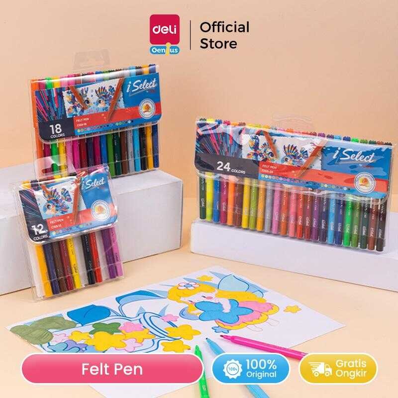 

Spidol / Felt pen Warna Cerah EC169 Deli I-Select