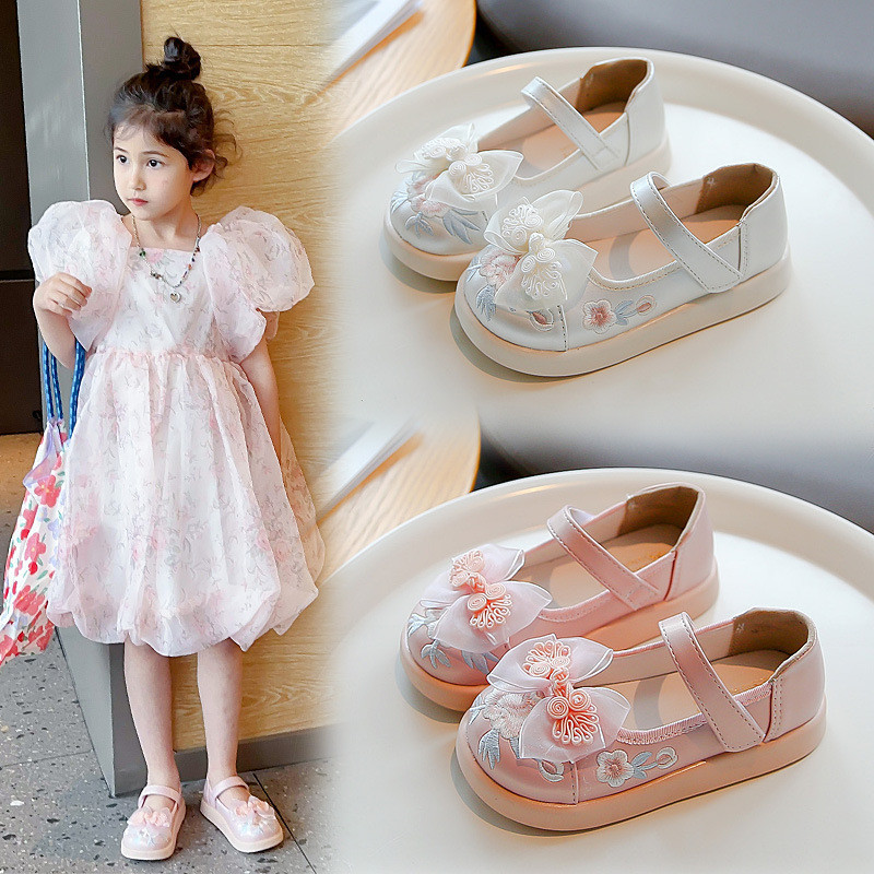 Hanfu 2024 Musim semi dan musim gugur Putri Anak-anak Single Gaya Nasional Bow Embroidered Shallow M