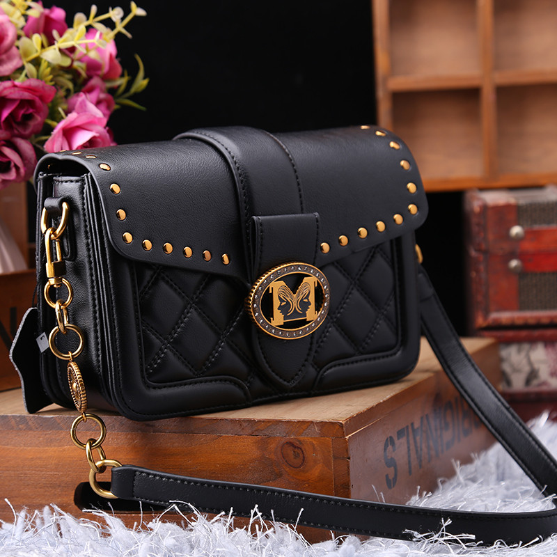 Bekas persegi lawan untuk wanita 2024 baju kulit baru berlian grid bahu casual versatile crossbody t